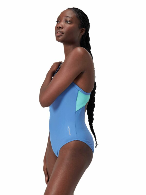 Цял бански Speedo solid racerback swimsuit blue