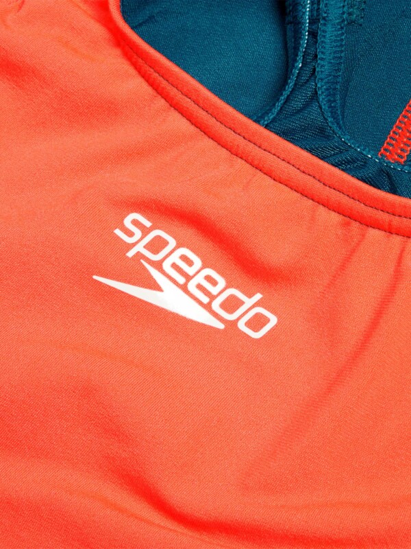 Цял бански за деца Speedo ENDURANCE+ max openback blue / orange